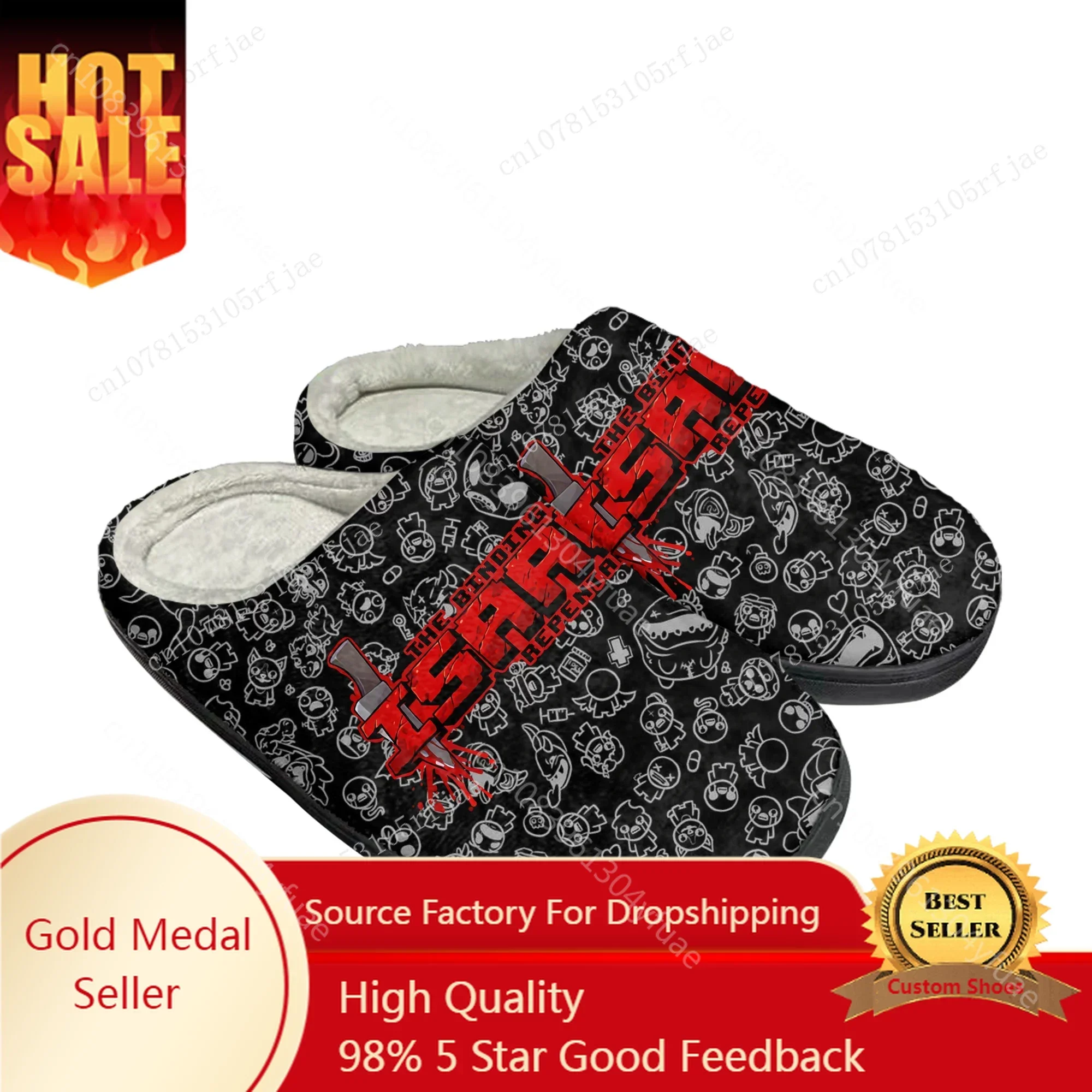 The Binding of Isaac Home Cotton Slippers Cartoon Game Mens Womens Plush Bedroom Casual Keep Warm Shoes Tailor Made Slipper