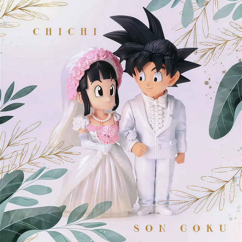 2026 Dragon Ball Gk Q Version Goku And Chichi Wedding Scene Action Figure Collectible Anime Model Statue In Stock For Collectors