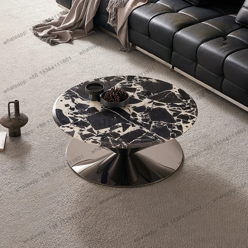 

Italian minimalist creative flying saucer coffee table living room bar cafe suspended luxury stone round coffee table