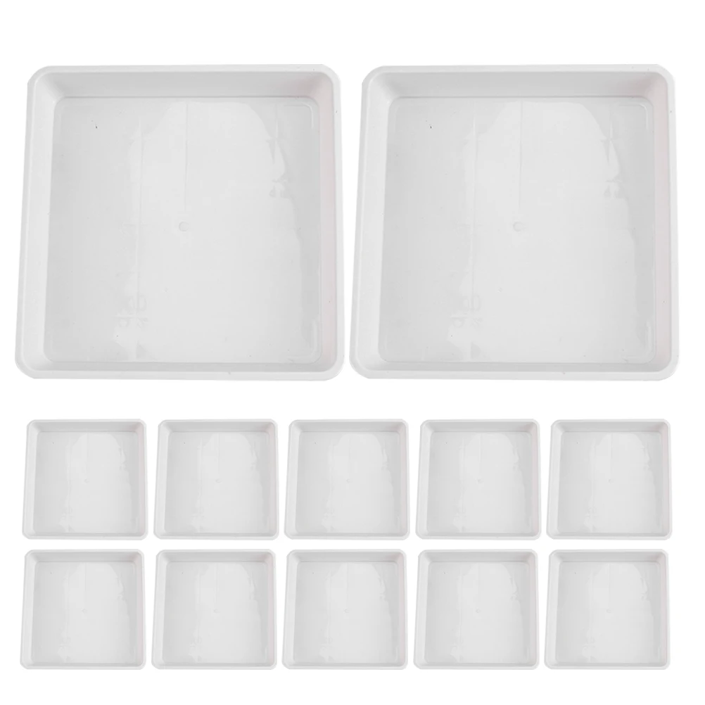 

20 шт. квадратное пластиковое блюдце для растений, поднос для цветочного горшка, толстая прочная дренажная пластина для растений бонсай, для использования в помещении и на открытом воздухе в саду