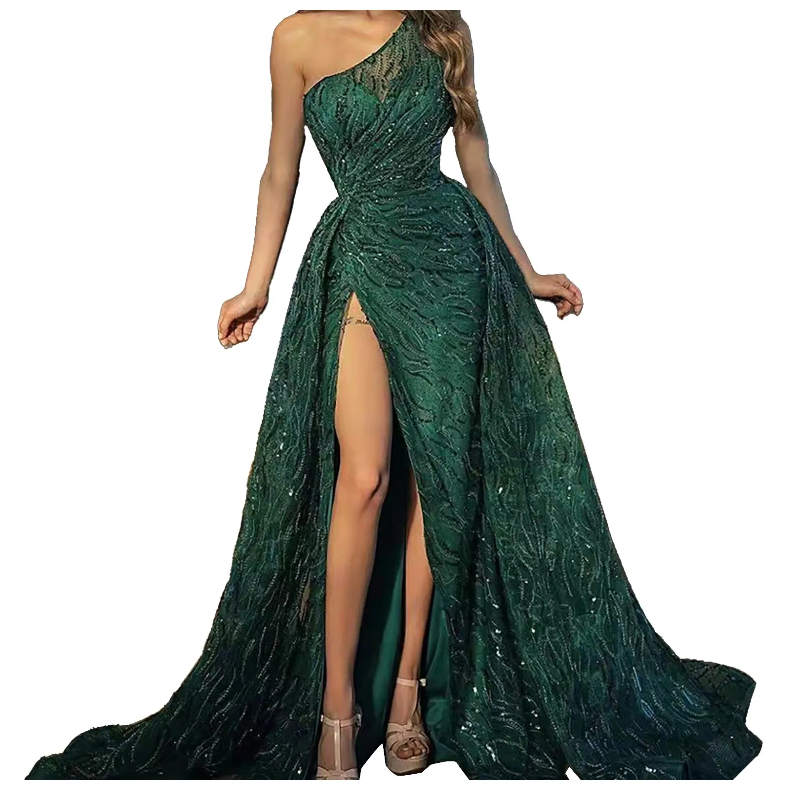 Wiosna Lato Nowa Damska Sukienka z rozcięciem na ramionach Sukienka z cekinami Sukienka wieczorowa Sexy Formal Mujer Party Dress