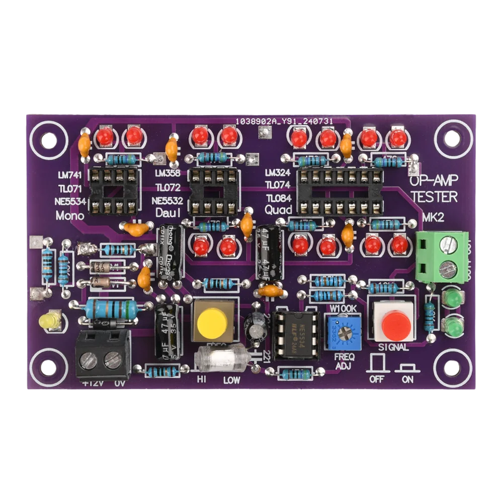 T2 Operational Amplifier OP AMP Tester For Single Mono Dual Quad OPAMP Chip High Speed Low Speed Differentiation DC12V