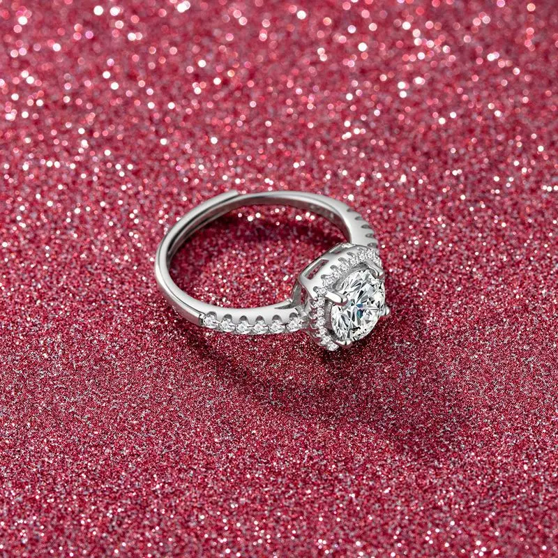 AETEEY S925 Sterling Silver Small Sugar Cube Ring Platinum Plated Minimalist Luxury Women Finger Jewelry