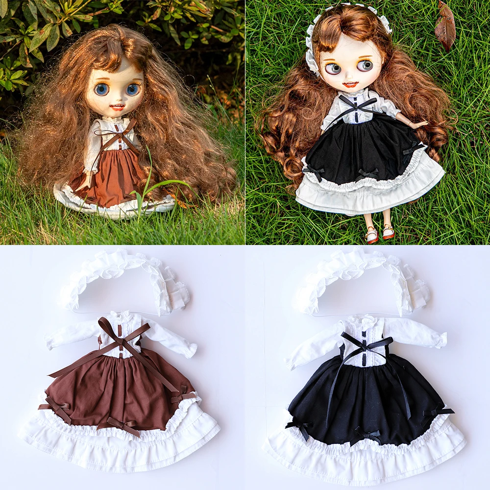 Cute Blyth Doll Handmade Maid Costume Skirt Doll Two Layered Princess Skirt For Ymy Licca Azones Ob24 Ob27 Fr Doll