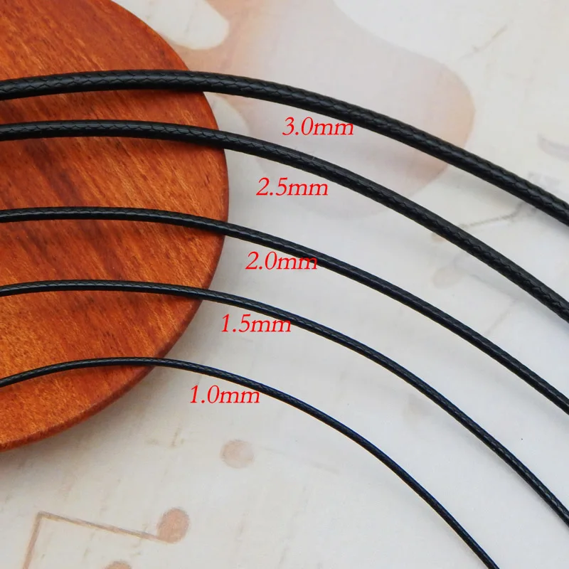 Black Braid Wax Cord for DIY Jewellery Making