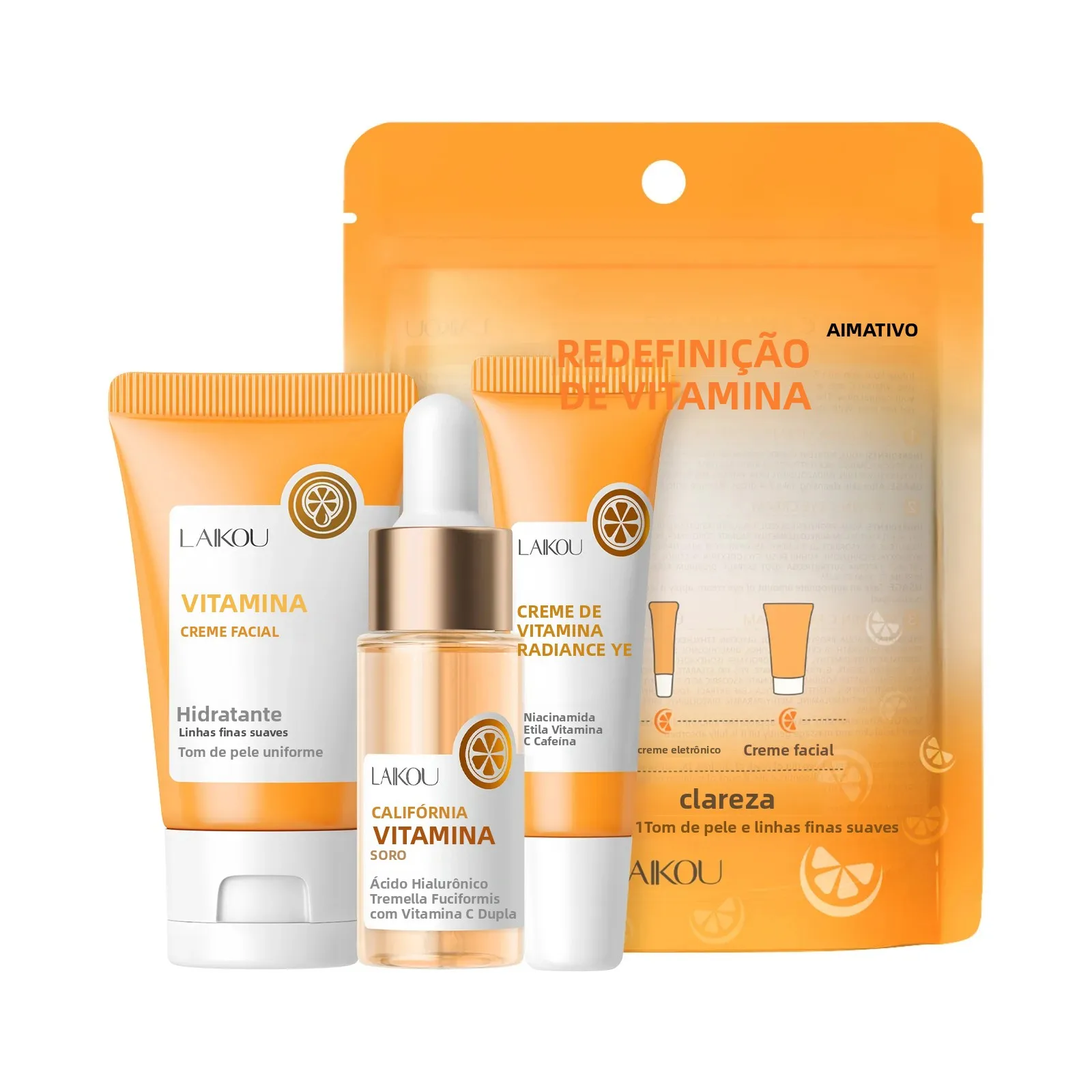 conjunto-de-cuidados-com-a-pele-com-vitamina-c-3-pecas-soro-creme-para-os-olhos-hidratante-hidratante-firmador-brilho-cuidados-faciais