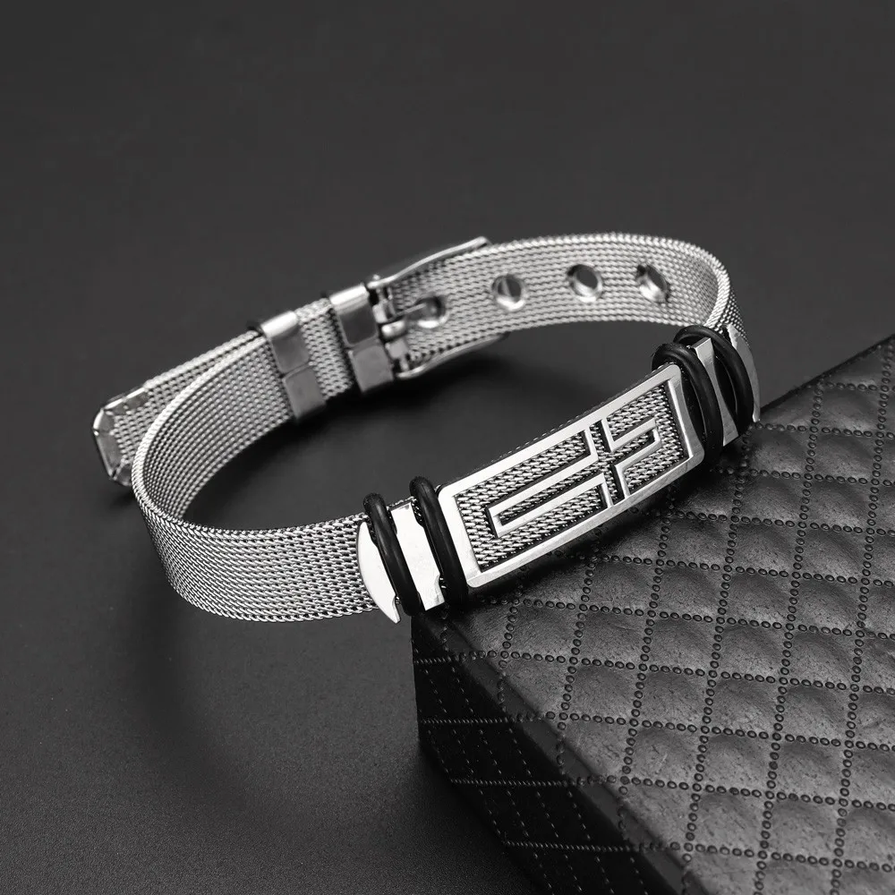 Trendy Christian Cross Stainless Steel Men's Bracelet New Fashion Metal Religious Accessories Charming Jewelry for Parties