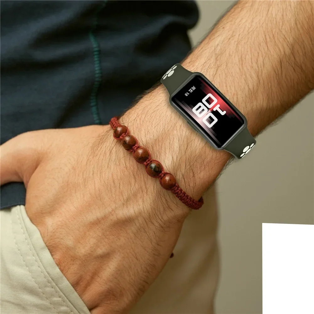 Silicone Wrist Strap+TPU Case For Huawei Band 10 9 8 Bracelet Replace Two-Color Wristband Screen Protective Cover Accessory