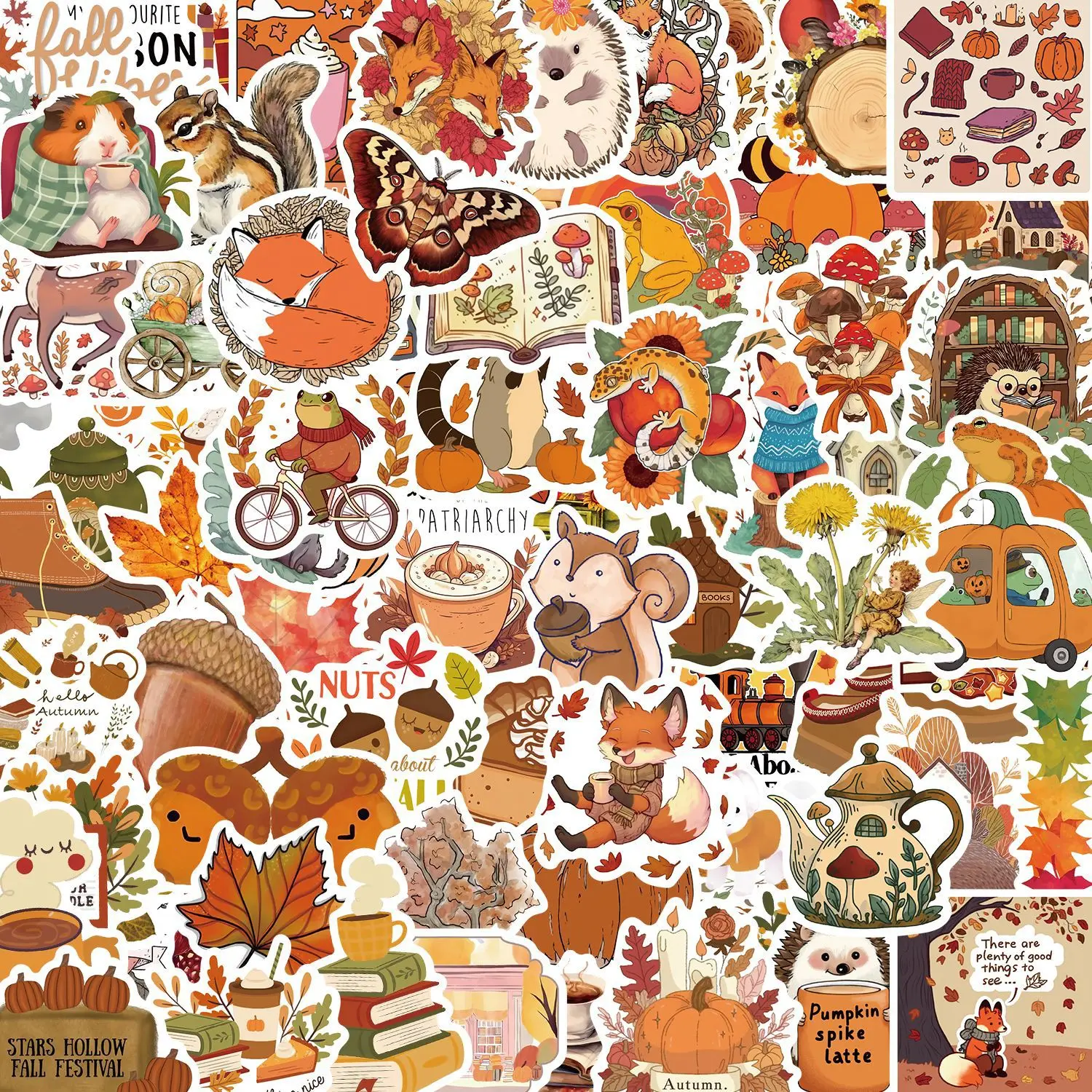 10/30/50/100PCS Autumn Cartoon Sticekrs Harvest Season Sticker Toy Luggage Laptop Guitar Car Bike Skateboard Decals Decorations