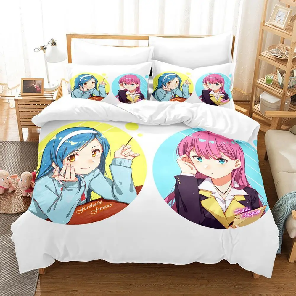 

3d Print Anime We Never Learn: Bokuben Bedding Set Single Twin Full Queen King Size Bed Set Adult Kid Bedroom Duvet cover Sets