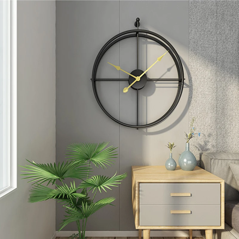 Nordic Simple Iron Silent Wall Clocks Modern Design Home And Office Decor Hanging Watch 52cm Modern Luxury Art Wall Decor Clocks