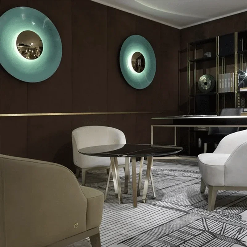 Modern Indoor Wall Lamp Minimalist Designer LED Lamp Porch Bedroom Bedside Lighting Decoration Background UFO Wall Sconces