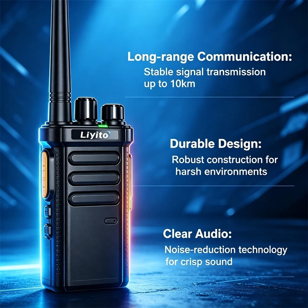 Walkie Talkie UHF 400-470MHz 16 Channels Long Range Waterproof Rechargeable Two Way Radio USB Charger for Camping Hiking