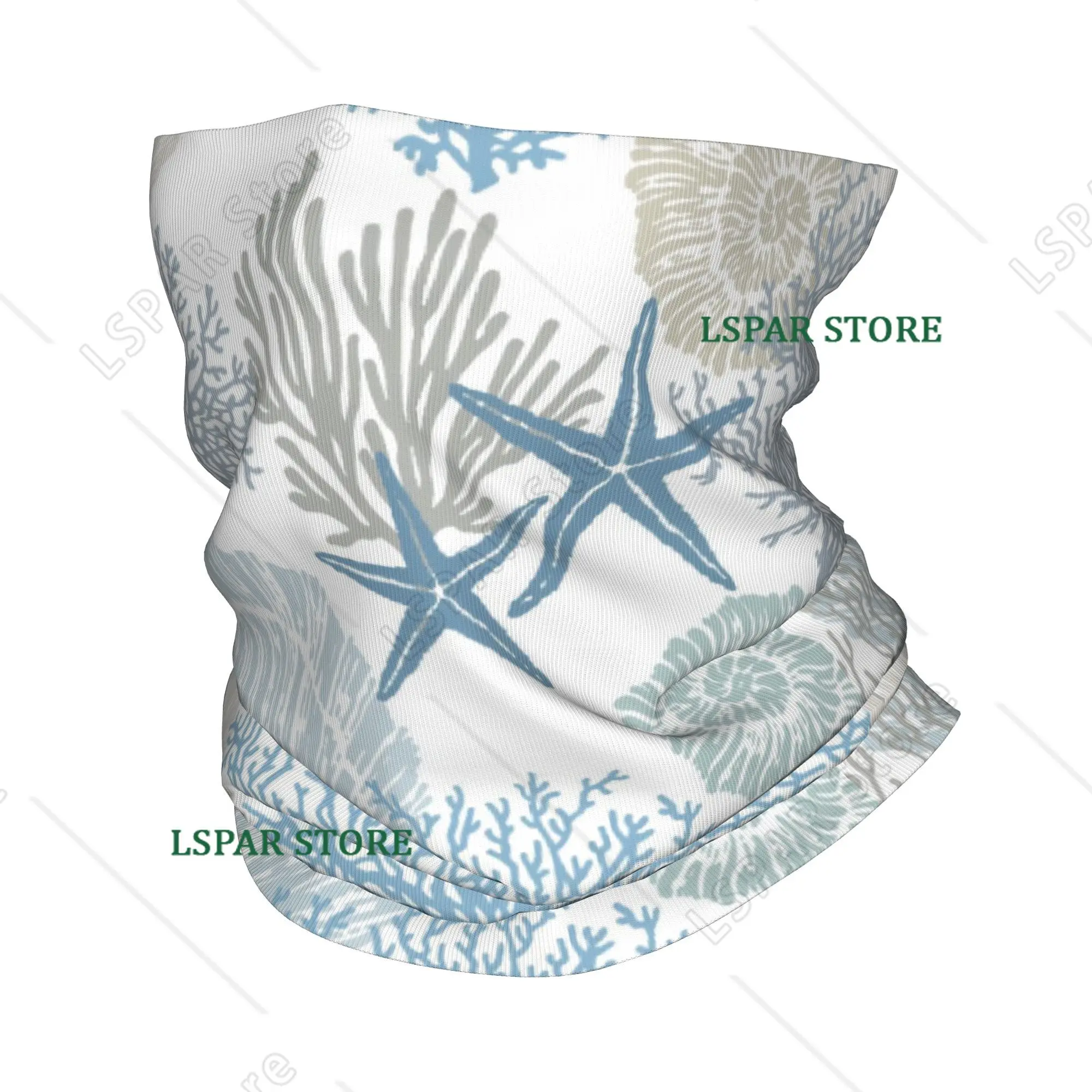

Custom Shell Beach Starfish Scallop Bandana Neck Gaiter for Ski Running Men Women Wrap Scarf Headband Warmer
