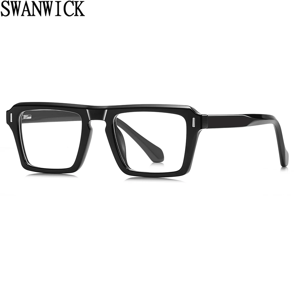 Oculos-swanwick-com-bloqueio-de-luz-azul-armacao-quadrada-de-acetato-tr90-para-mulheres-armacao-de-oculos-de-moda-para-homens-lente-transparente-preta-e-verde-unissex