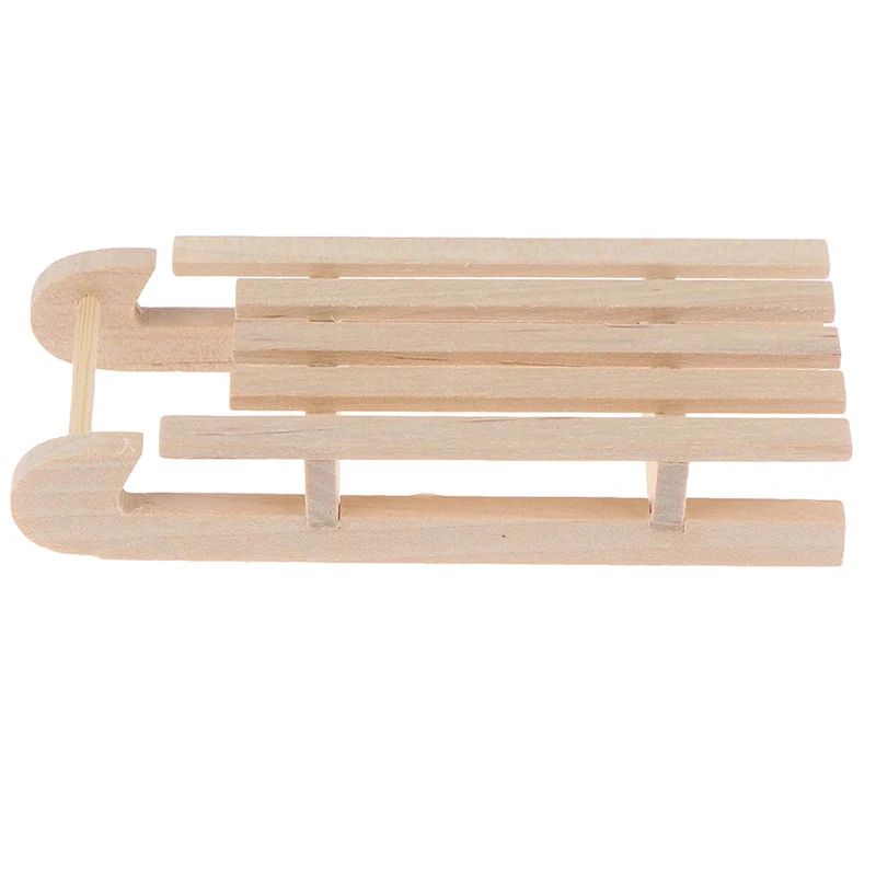 Mini traîneau de Noël l'inventaire en bois, modèle de maison de courses, accessoire de bricolage, 1/12