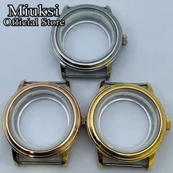 Miuksi 40mm silver gold rose gold watch case sapphire glass fit NH35 NH36 NH34 Miyota8215 821A DG2813 3804 ETA2824 2836 movement