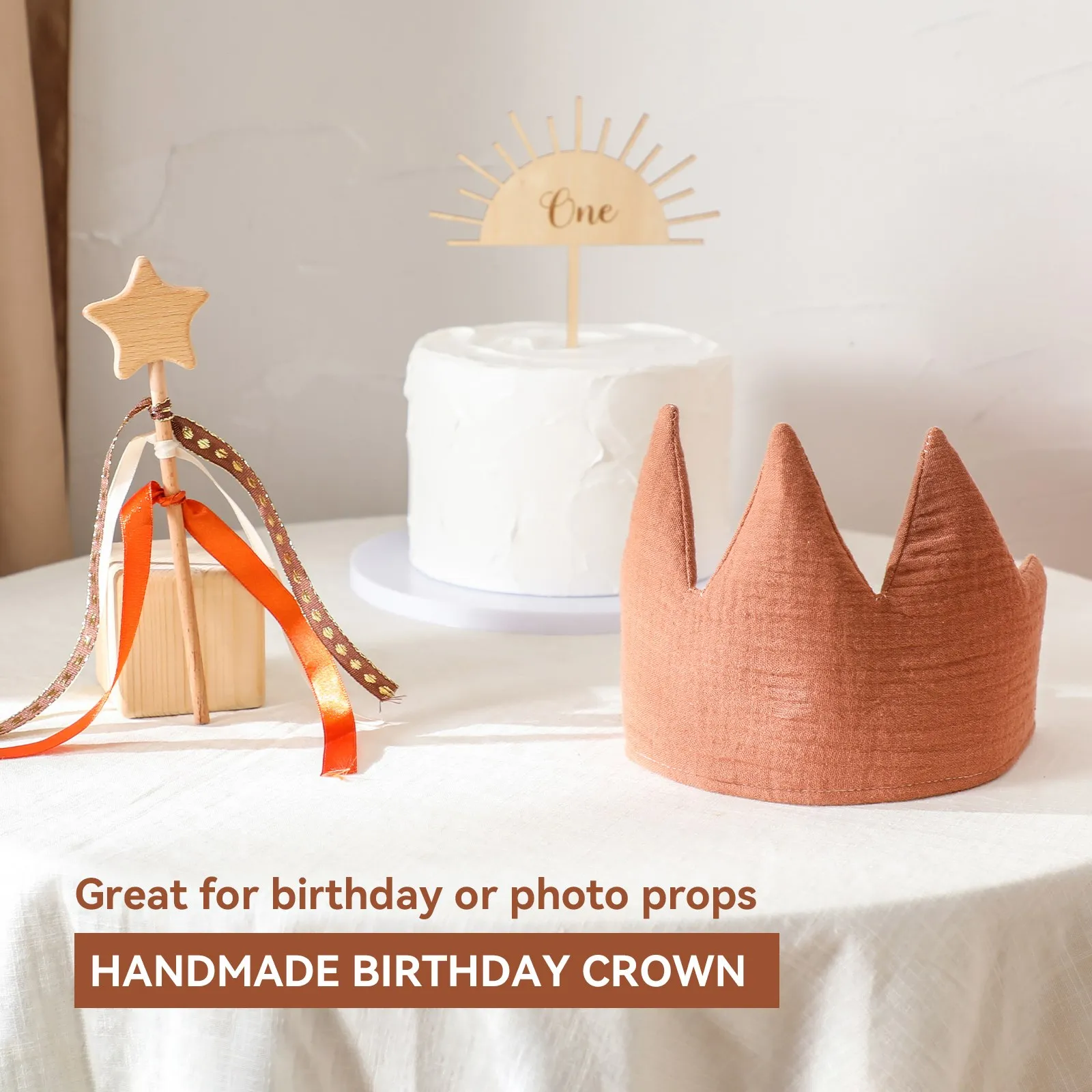 Birthday Crown Magic Wand Toy Banner Cake Birthday for Kids Birthday Party Christmas Decoration Photography Props Baby Gifts