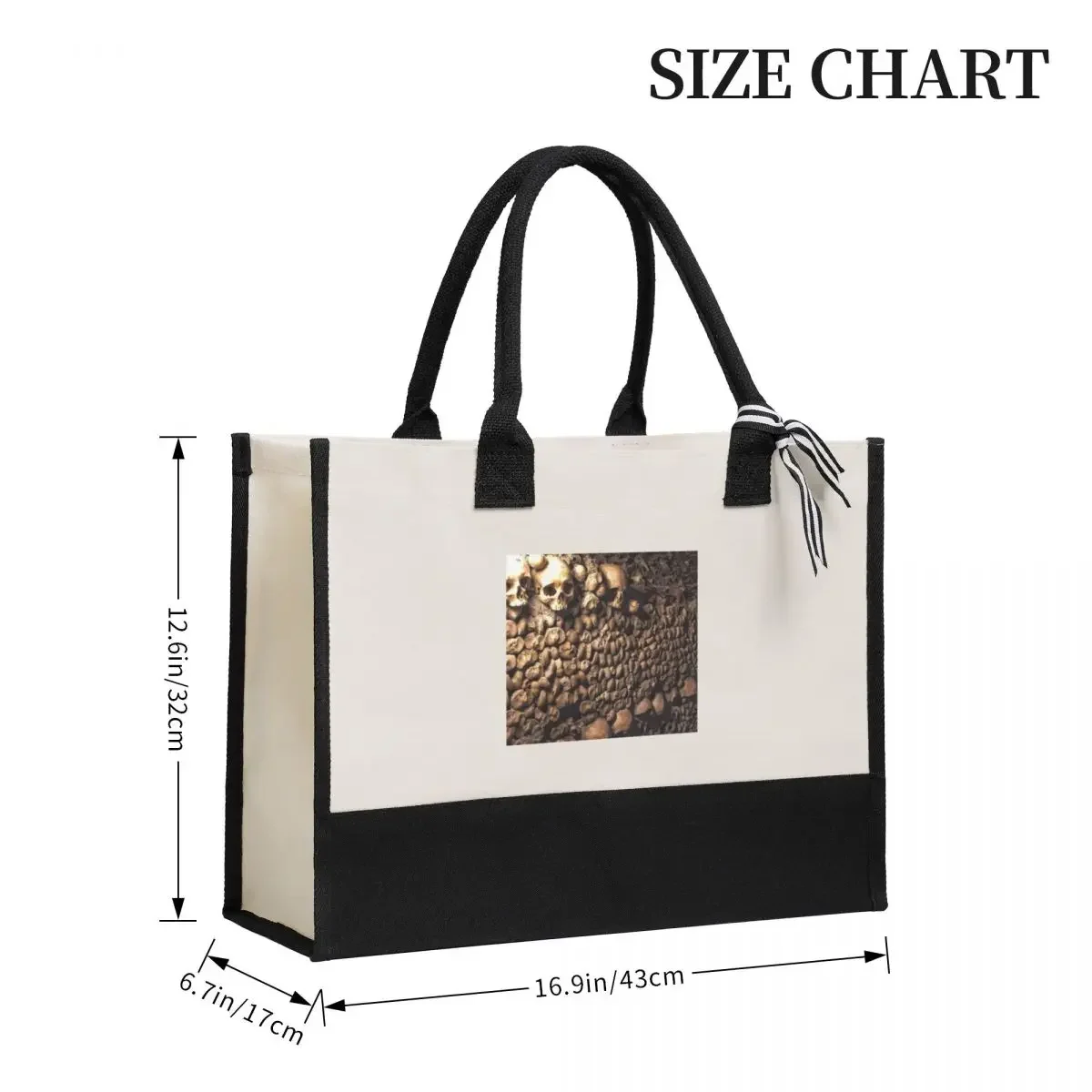 Canvas Gift Shopping Bag Paris Catacombs, Original Photography Canvas Large Capacity Bag Customizable Quality Gifts