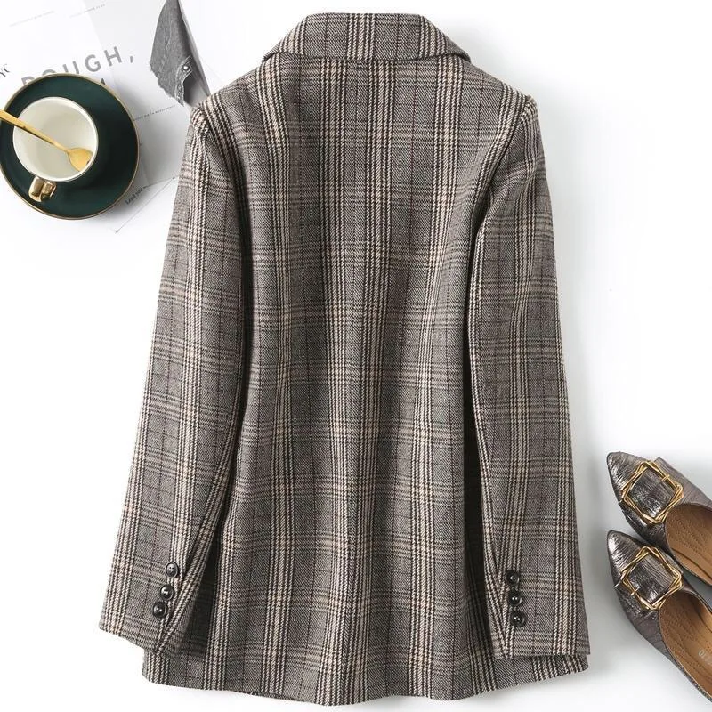 Blazer Coat Women Blazers Coats Turn Down Collar Suits Jackets Y2k Streetwear Work Elegant Splice Jacket 2025 Autumn Winter