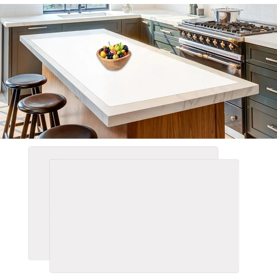 

2 упаковки больших силиконовых ковриков для кухонной стойки, термостойкий коврик 36 x 24 x 90 x 60 см) для кухонного острова, водонепроницаемый мультиумур