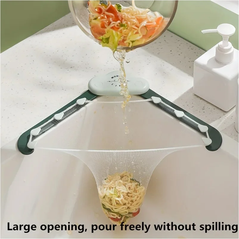 50pc Kitchen Sink Strainer Set,Triangle Draining Basket,Non-Food Contact Washing Mesh Filter,Hanging Storage Rack for Food Waste