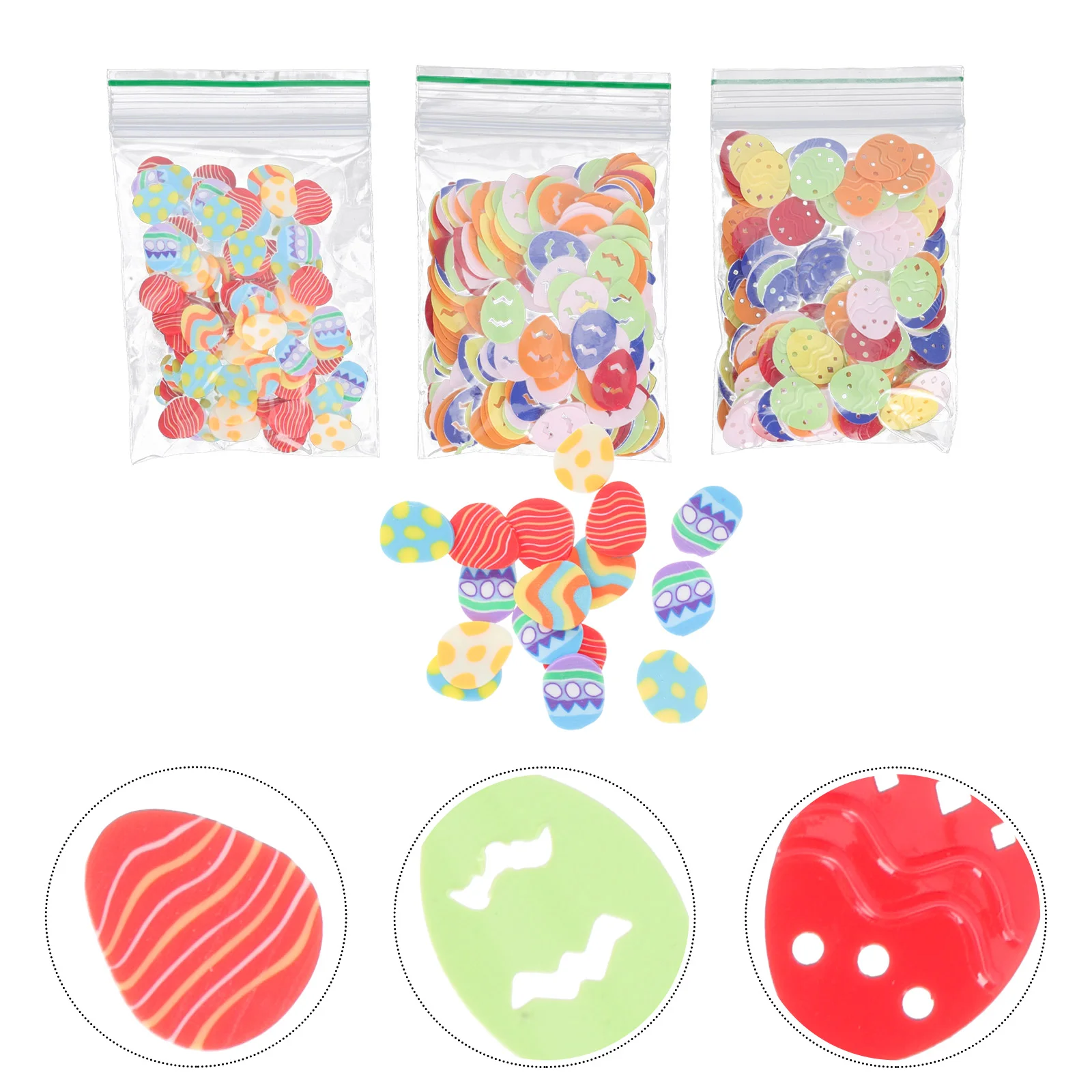 

3 Packs Easter Paper Scrap Party Confetti Props Festival Dinner Table Decor Adorable Egg Shaped