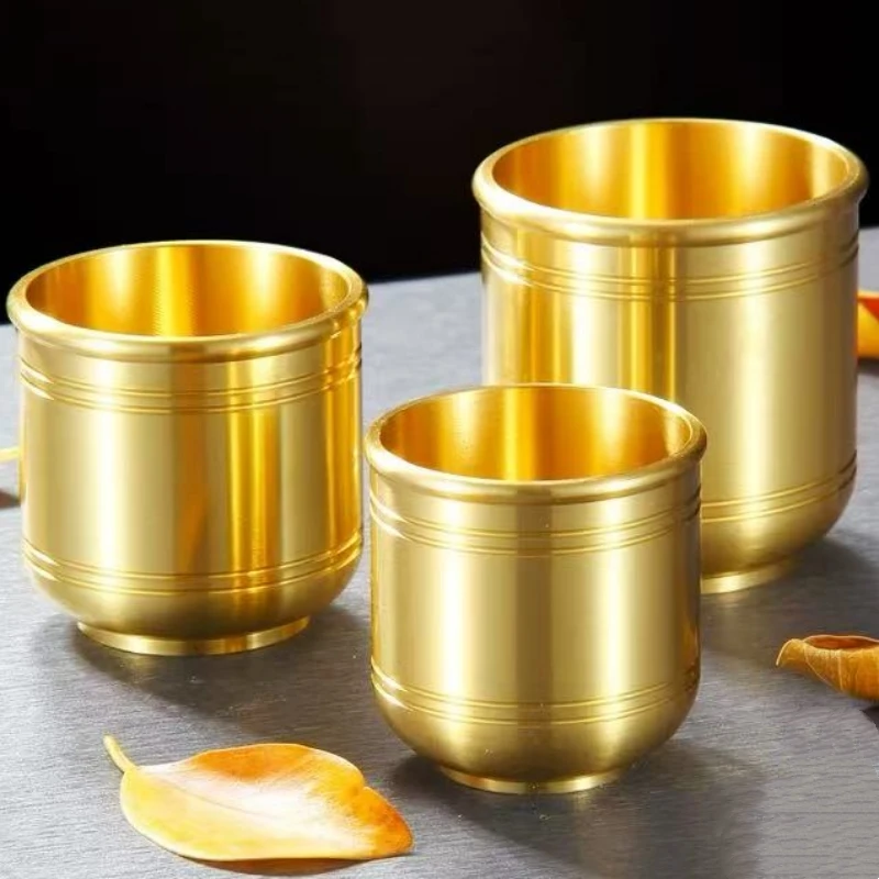 

European Vodka Glass,Brass Retro Polishing Spirits Cup,Mini Portable Drinking Tumbler,Delicacy Living Room Decoration Gift