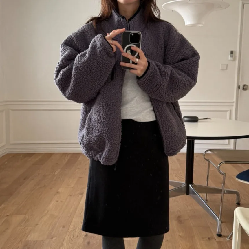 

Women's Fce Jaet Stand Collar Thi Warm Autumn Winter Chic Vintage Design Multiple Colors Commute Sle Long Sve Cot...