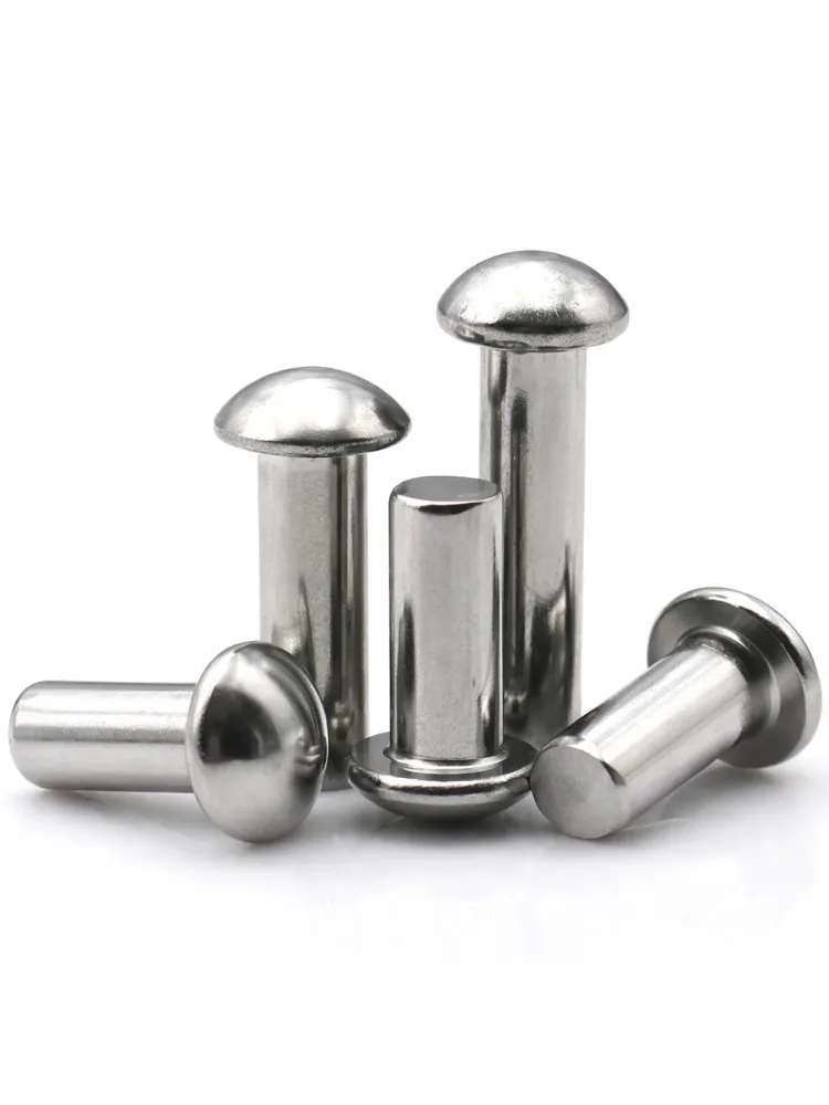 5/10/20/50 pièces Rivets à tête ronde pleine en acier inoxydable 304 GB867 Rivet à percussion M2 M2.5 M3 M4 M5 M6 M8 pour métal