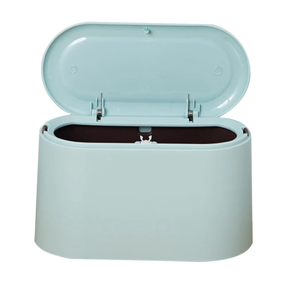 

Mini Desktop Trash Can Type Small Plastic Waste Container for Office Home Countertop Garbage Storage Ejection Lid Bin