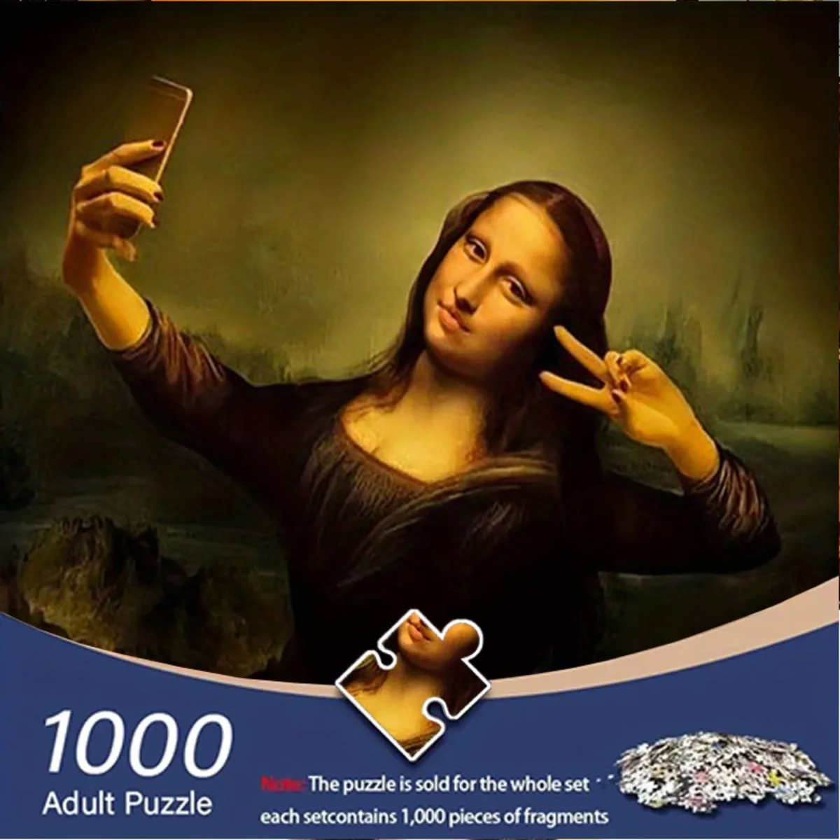 

1000 шт. Пазл для селфи «Мона Лиза» — сложный художественный принт «сделай сам» ярких цветов, идеально подходит для дома, офиса, кафе — улучшение