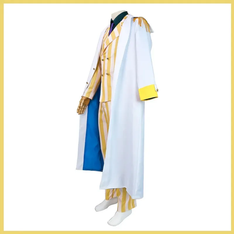 25COSAnime Borsalino Cosplay disfraz de Kizaru uniforme de almirante traje de Raya Amarilla hombre carnaval Halloween conjunto de Carnaval