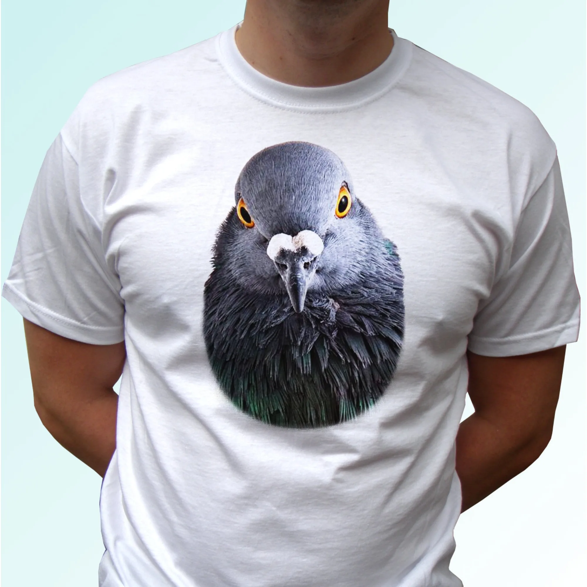 Three Pigeon Retro Graphic T-shirts Pigeon Moon T Shirt Oversized Bird Tee Men Women Printed Cotton Short Sleeve Clothes Tops