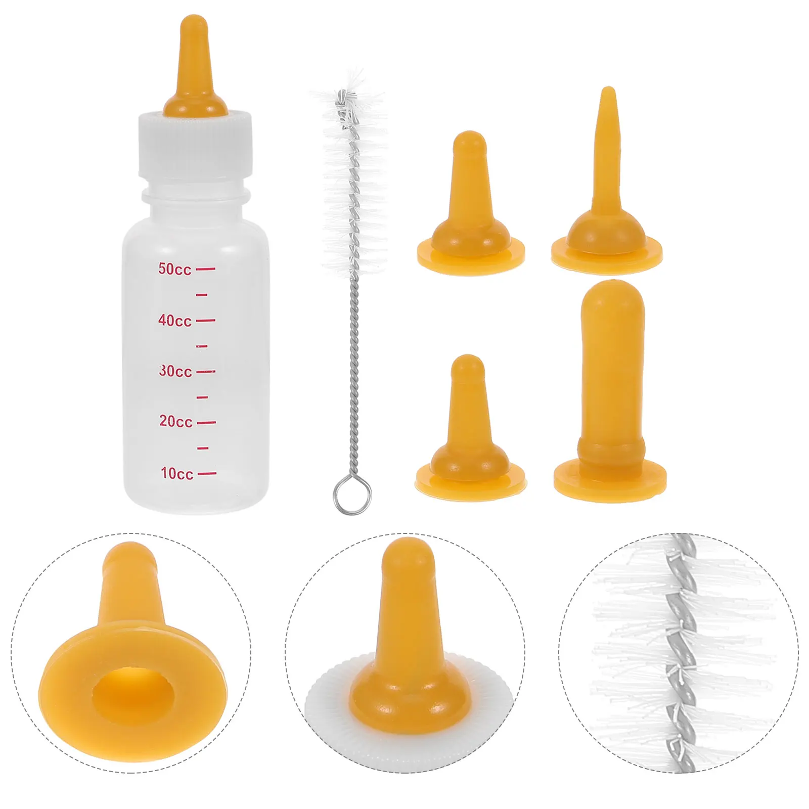

2 Sets Pet Nursing Bottles Healthy Silicone Feeding Bottle for Newborn Kittens Puppies Rabbits Small Pets Milk Feeder
