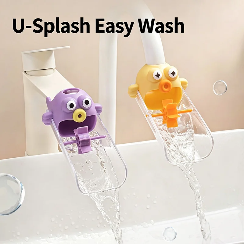 Children's Cute Cartoon Silicone Water Faucet Extender Home Use Handwashing Long Extension Anti-splash Tool