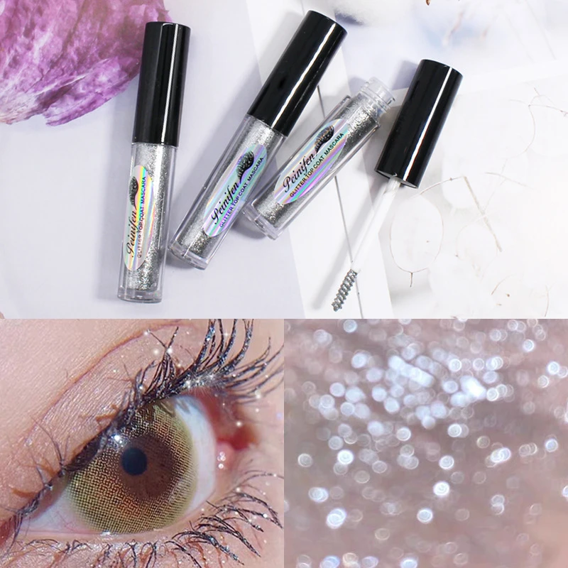 Mascara Glitter diamante Quick Dry Water Drop Makeup trucco duraturo impermeabile Curling Mascara lucido ciglia luccicante