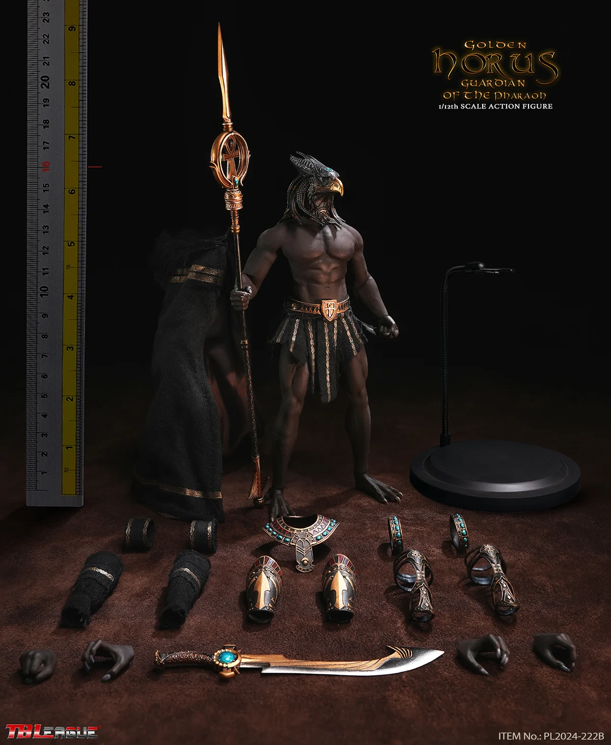 TBLeague PL2024-222A Prairie Égyptien Horus Panoramique du Pharaon Golden 1/12 6 "ACTION FIGURE DOLL