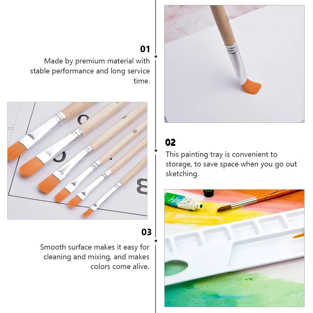 

Watercolor Oil Brush Set Paint for Acrylic Painting Suite Pigment Mixing Travel