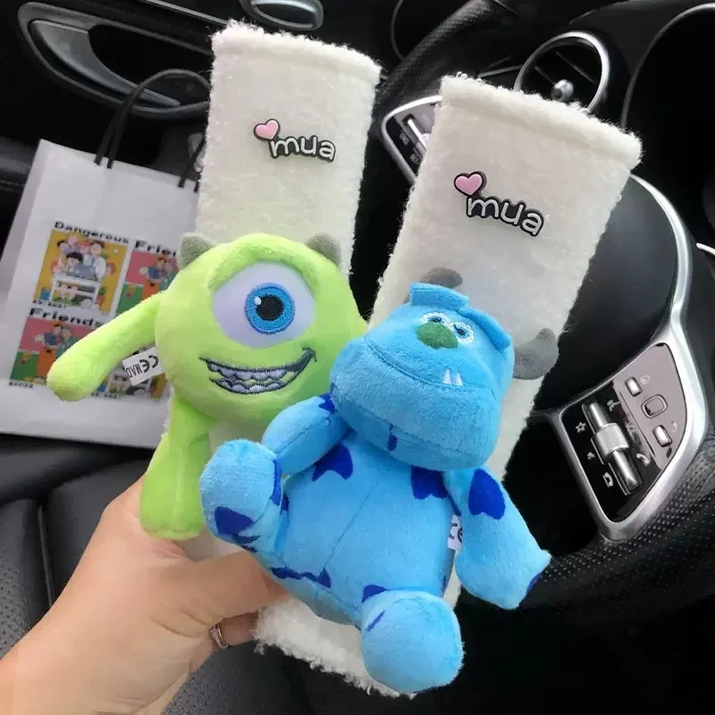 Disney Lotso Alien Sullivan Plushie lalka nakładka na pas bezpieczeństwa w samochodzie Anime Cartoon pluszowe akcesoria do wnętrz samochodowych