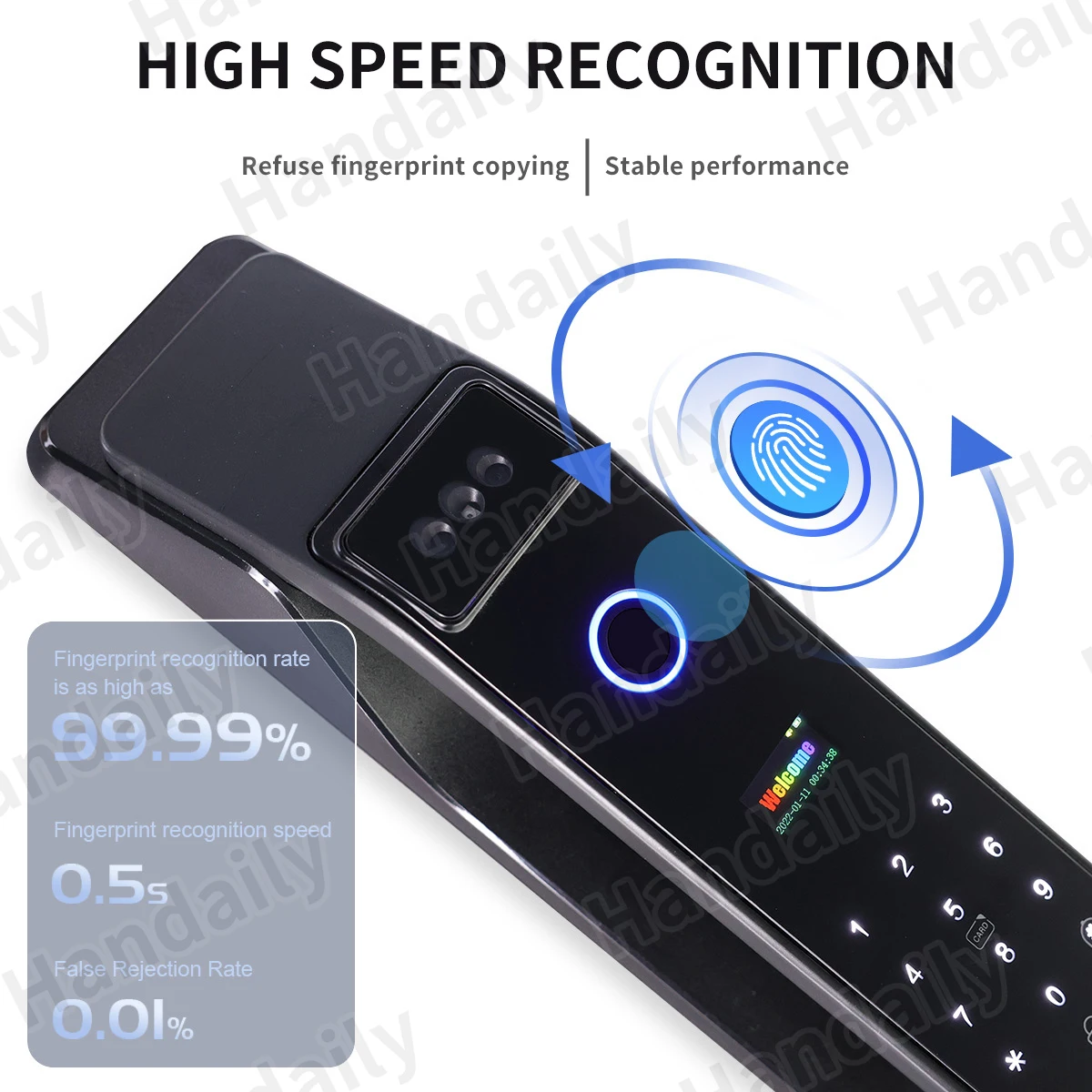 الأمن الإلكتروني تويا واي فاي سيرادورا ذكي بصمة الإصبع الرقمية التعرف على الوجه قفل الباب الذكي مع كاميرا للمنزل #4