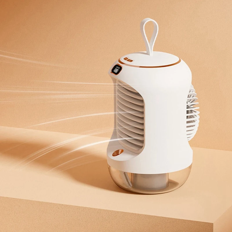 1 PCS Electric Fan Rechargeable Portable Desktop Silent USB Cooling Mini Portable Fan Air Conditioners Home Humidifier ,Green