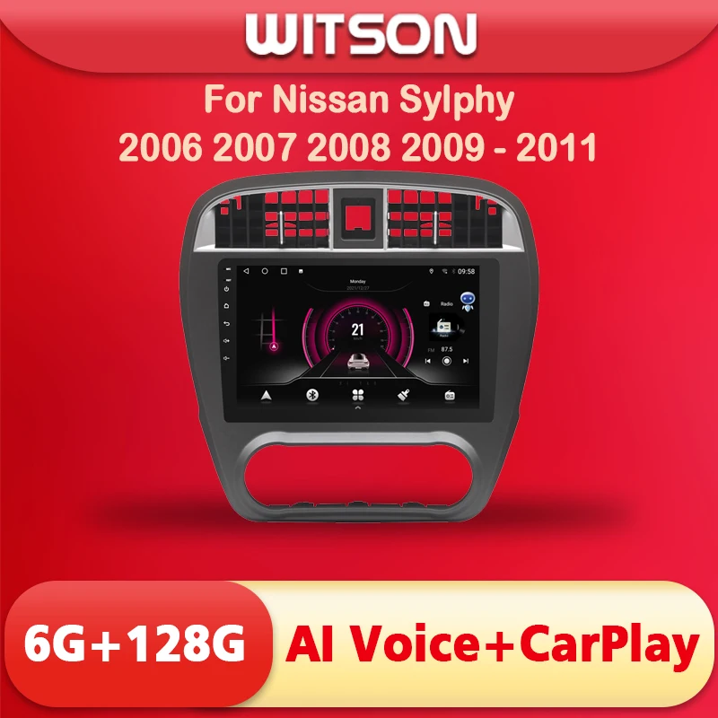 WITSON AI VOICE Android 11 Stereo Multimedia GPS Navigation stereo For Nissan Sylphy 2006 2007 2008 2009 2010 2011