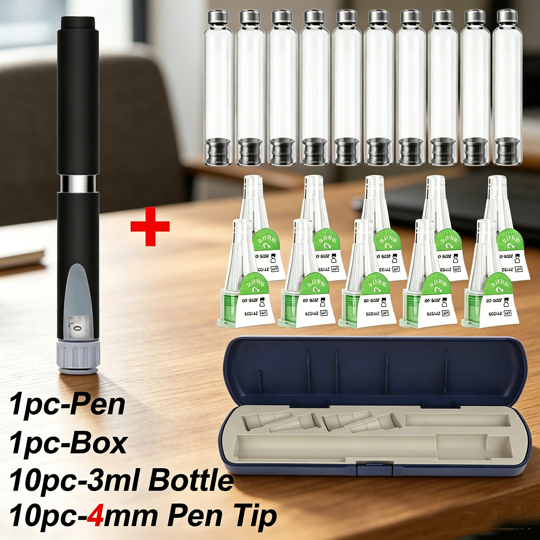 Metal Reusable Injection Pen Adjustable 3ml Cartridge Injector Portable Insulin Injection Pens Compatible with 3ml Cartridges