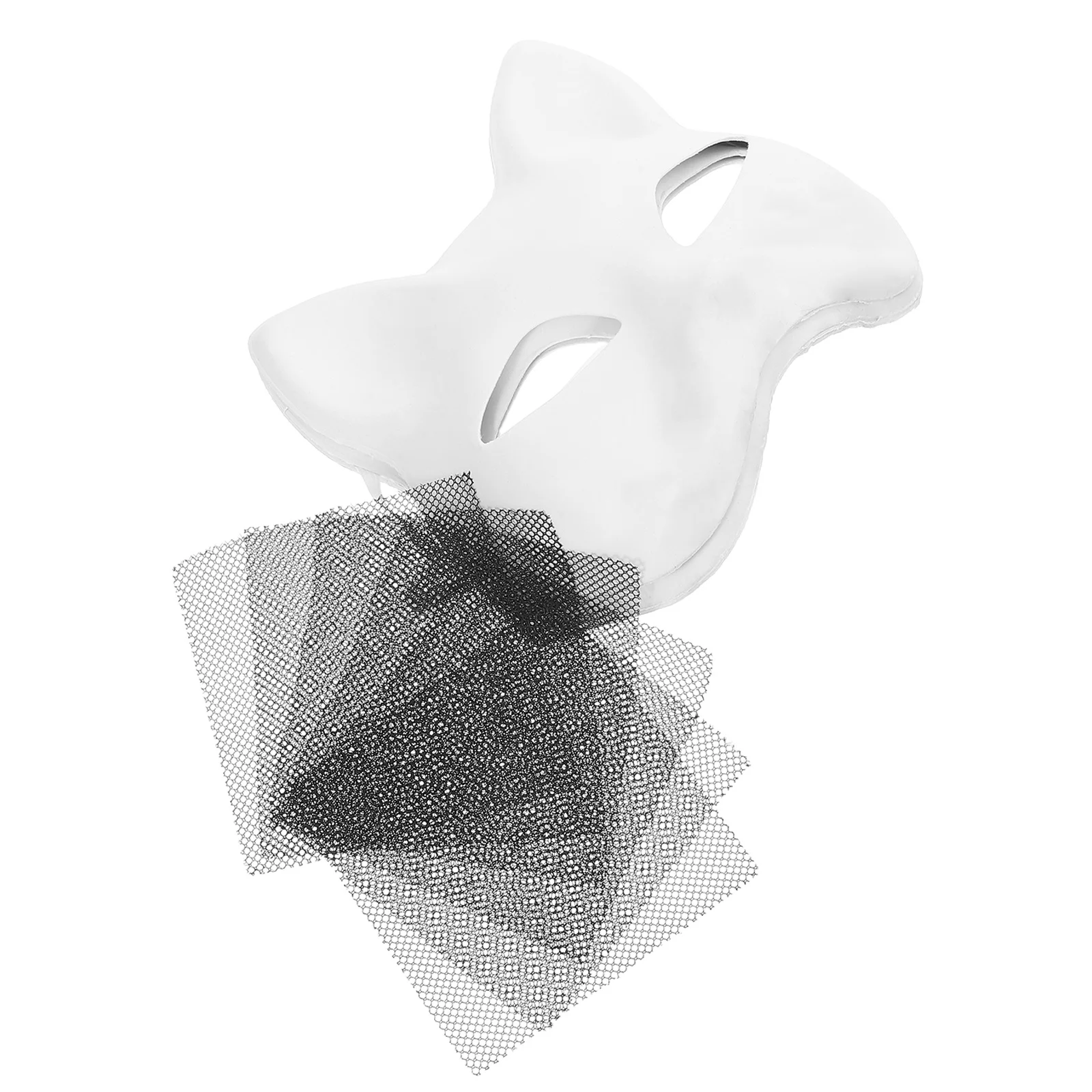 

3Sets Cat Face Mask Blank Unpainted DIY Paper Mask Half Face Paintable Masquerade Party Decorative Supplies