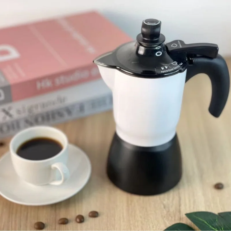 Coffee and Milk Frother, Cappuccino Coffee Maker, Dual Valve Moka Pot, Espresso Pot