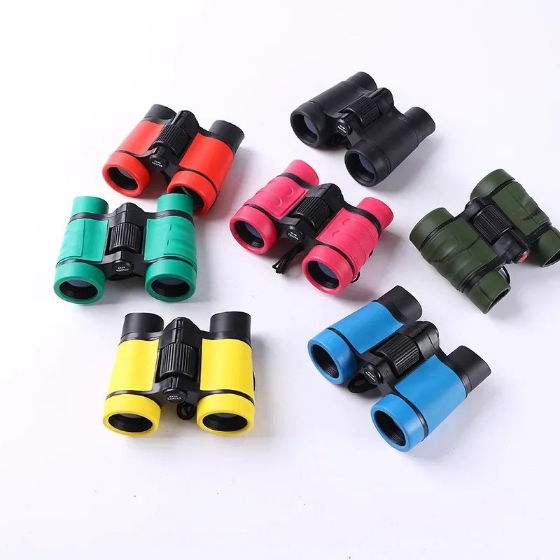 Binoculares compactos 4X30 para niños, binoculares ópticos de plástico coloridos y ligeros, juguete para niños, observación de aves al aire libre, acampada, senderismo