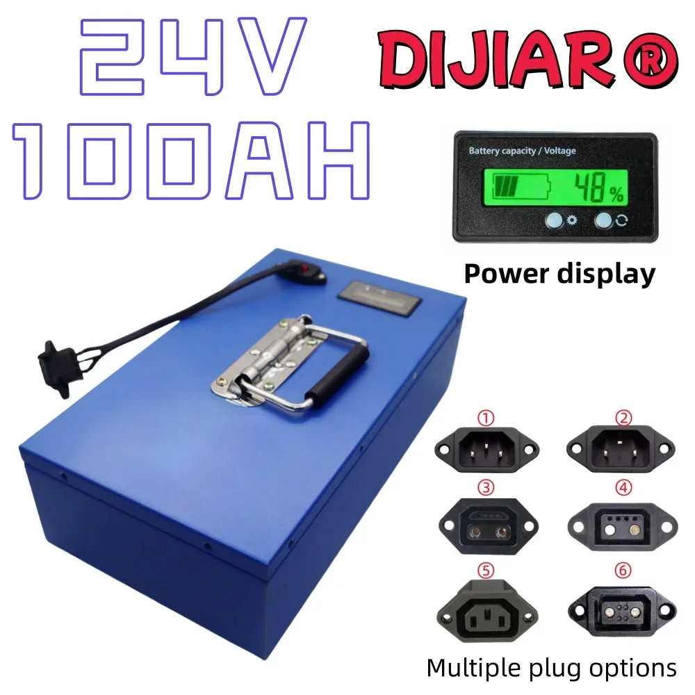 

Air freight fast transportation, 24V20AH-100Ah, 18650 full capacity lithium battery, metal shell, applied to 250-3000W equipment