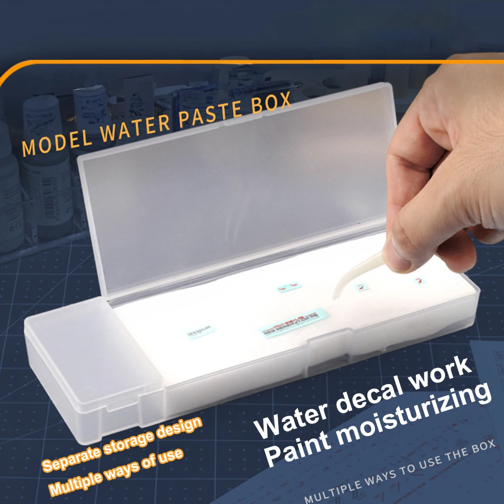 Water Decals Sticker Operated Box Wet Palette for Model Craft Hobby DIY Modeling Tools Paint Coloring Wet Tray Moisturizing Box