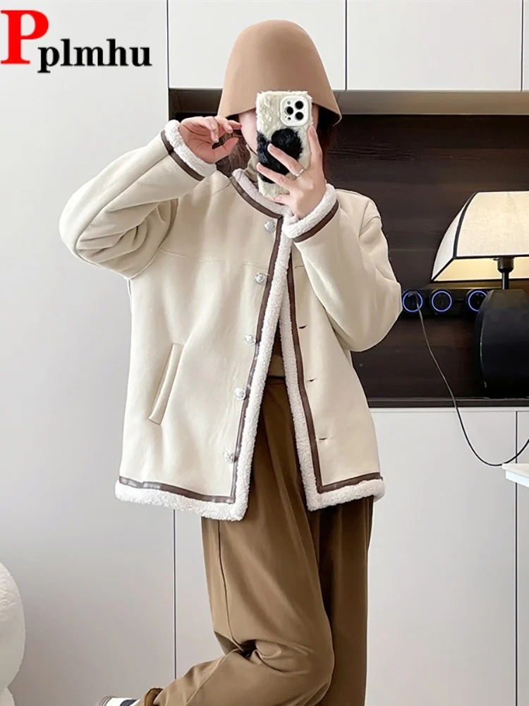 

Зимние теплые корейские модные куртки женские повседневные топы большого размера Chaquetas утолщенные плюшевые свободные пуговицы Jaquetas